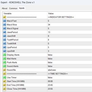 KOKOSHELL The Zone Settings