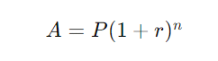 Example of calculating compound interest