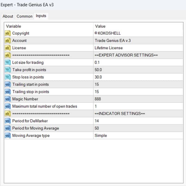 Trade Genius MT4 EA v3