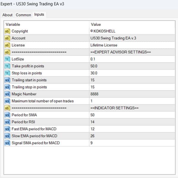 US30 Swing Trading MT4 EA v3