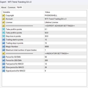WTI Trend Trading MT4 EA v3